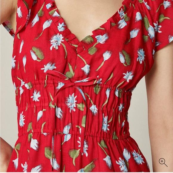 J. Crew Red Floral Midi Dress - Picture 2 of 2